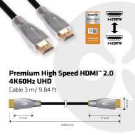 Premium High Speed HDMI 4K60Hz UHD Kabel 3m/9.84 ft