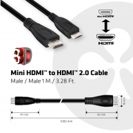 Cable Mini HDMI a HDMI 4K60Hz M/M 1m/3.28ft