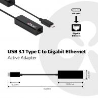 USB 3.2 Gen1 Tipo C a Gigabit Ethernet Adaptador Activo