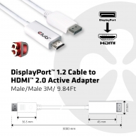 DisplayPort 1.2 Cable to HDMI 2.0 UHD 4K60Hz Active Adapter M/M 3m/9.84ft