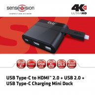 USB Tipo-C to HDMI™ 2.0 + USB 2.0 + USB Tipo-C Cargar Mini Dock