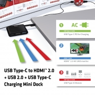 USB Typ-C auf HDMI™ 2.0 + USB 2.0 + USB Typ-C Charging Mini Dock