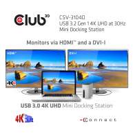 USB 3.2 Gen1 4K UHD bei 30Hz Mini Docking Station Ultra slim Design