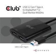USB3.2 Gen1 Typ A auf DisplayPort™1.2  Dual Monitor 4K60Hz Video Splitter