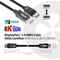 DisplayPort™ 1.4 HBR3 Kabel VESA-zertifiziert  St./St. 2 m 28AWG 