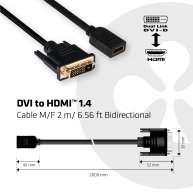 DVI - HDMI Kablo M/F 2m/6.56ft Çift Yönlü