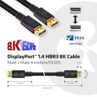 DisplayPort 1.4 HBR3 8K Kablo M/M 4m /13.12ft