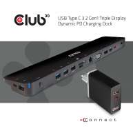 USB Tipo C 3.2 Gen1 Triple Display Dynamic PD Dock de carga