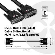 DVI-D Dual Link (24 1) Kabel Bidirektional 10m  St./St. 28AWG