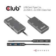 USB Gen2 Typ-C auf 2x USB A + 2x USB C Daten Hub