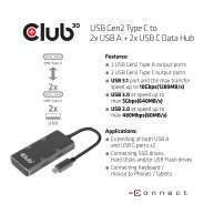  USB Gen2 Type C to 2x USB A + 2x USB C Data Hub