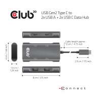  USB Gen2 Type C to 2x USB A + 2x USB C Data Hub