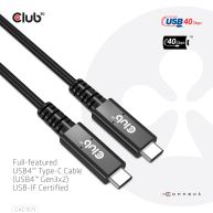 Cable certificado USB-IF bidireccional USB4 Tipo-C Gen3x2 40Gbps 8K60Hz 100W PowerDelivery  M / M 0.8m / 2.6 ft