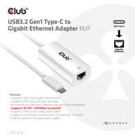 USB3.2 Gen1 Typ-C auf Gigabit Ethernet Adapter St./B.