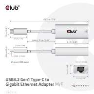 Adaptador USB3.2 Gen1 Type-C a Gigabit Ethernet M/H