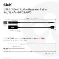 USB 3.2 Gen1 aktives Verlängerungskabel 5 Meter St./B. 28AWG