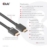 Cable HDMI de ultra alta velocidad 4K120Hz, 8K60Hz 48Gbps M/M 4 m/13.12ft 26AWG