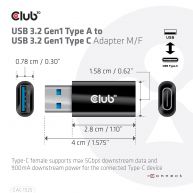 Adaptador USB 3.2 Gen1 Tipo A a USB 3.2 Gen1 Tipo C M/H