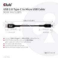 USB 2.0 Typ-C auf Micro USB Kabel St./St. 1 Meter