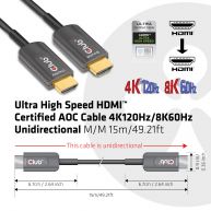 Ultra High Speed HDMI™ zertifiziertes AOC Kabel 4K120Hz/8K60Hz unidirektional  St./St. 15 Meter