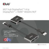 MST hub DisplayPort 1.4 to DisplayPort + HDMI 4K60Hz M/F 