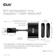 Hub MST DisplayPort 1.4 a DisplayPort + HDMI 4K60Hz M/H