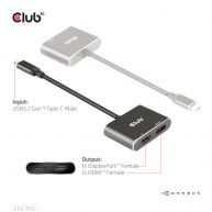 MST hub USB3.2 Gen2 Type-C(DP Alt-Mode) to DisplayPort + HDMI 4K60Hz M/F 