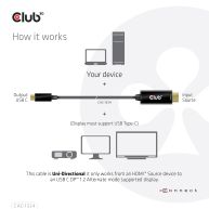 HDMI to USB Type-C 4K60Hz Active Cable M/M 1.8m/6 ft