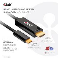 HDMI to USB Type-C 4K60Hz Active Cable M/M 1.8m/6 ft