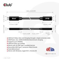 USB-Typ-C Gen1 Verlängerungskabel 5Gbps 60W(20V/3A) 4K60Hz St./B 2m 