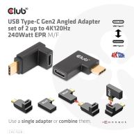 USB-Typ-C Gen2 gewinkelte Adapter im Set von 2 Stück, bis zu 4K120Hz 240Watt EPR St./B