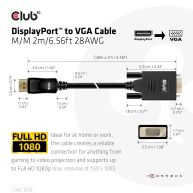 DisplayPort auf VGA-Kabel St./St. 2m 28AWG