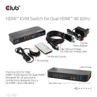 Conmutador KVM HDMI para HDMI dual 4K 60Hz