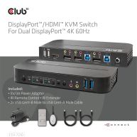 Conmutador KVM DisplayPort/HDMI para DisplayPort dual 4K 60Hz