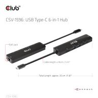 USB Typ-C 3.2 Gen1, 6-in-1 Hub mit HDMI 8K30Hz-4K120Hz, 2xUSB Typ-A, RJ45 und 2xUSB Type-C, Daten und PD-Laden 100 Watt