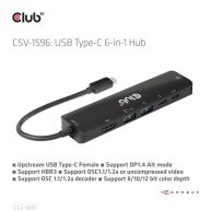 USB Typ-C 3.2 Gen1, 6-in-1 Hub mit HDMI 8K30Hz-4K120Hz, 2xUSB Typ-A, RJ45 und 2xUSB Type-C, Daten und PD-Laden 100 Watt