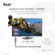 CAC-1587 USB Gen2 Type-C auf HDMI 4K120Hz/8K60Hz HDR10, DSC1.2 Aktives Kabel M/M 3m