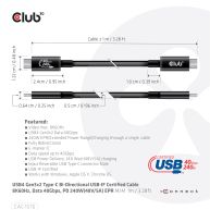 USB4 Gen3x2 Typ-C Bi-Direktionales USB-IF Zertifiziertes Kabel 8K60Hz, Daten 40Gbps, PD 240W(48V/5A) EPR St./St. 1m 