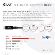 Cable certificado USB-IF bidireccional USB4 Gen3x2 Tipo-C 8K60Hz, Datos 40Gbps, PD 240W(48V/5A) EPR M/M 1m / 3.28 pies