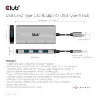 USB Gen2 Typ-C auf 10Gbps 4x USB Typ-A Hub
