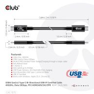 USB4 Gen2x2 Typ-C Bi-Direktionales USB-IF Zertifiziertes Kabel 4K60Hz, Daten 20Gbps, PD 240W(48V/5A) EPR St./St. 2m 