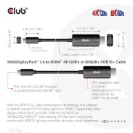 MiniDisplayPort 1.4 auf HDMI 4K120Hz oder 8K60Hz HDR10+ Kabel 1,8m St./St.