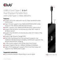 6-in-1 USB3.2 Gen2 Typ-C Dual Displays Portable Dock mit USB Typ-C Video 4K60Hz