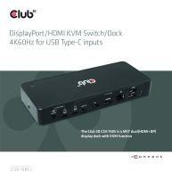 DisplayPort/HDMI KVM Switch/Dock 4K60Hz für USB Typ-C Eingänge