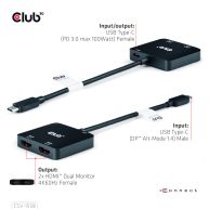 USB Type-C to Dual HDMI™ 4K60Hz + PD 100 Watt
