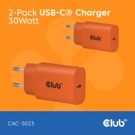2-Pack USB C Charger 30 Watt Orange