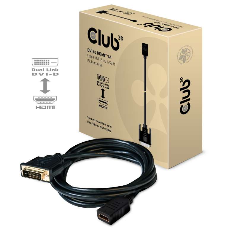 DVI - HDMI Kablo M/F 2m/6.56ft Çift Yönlü