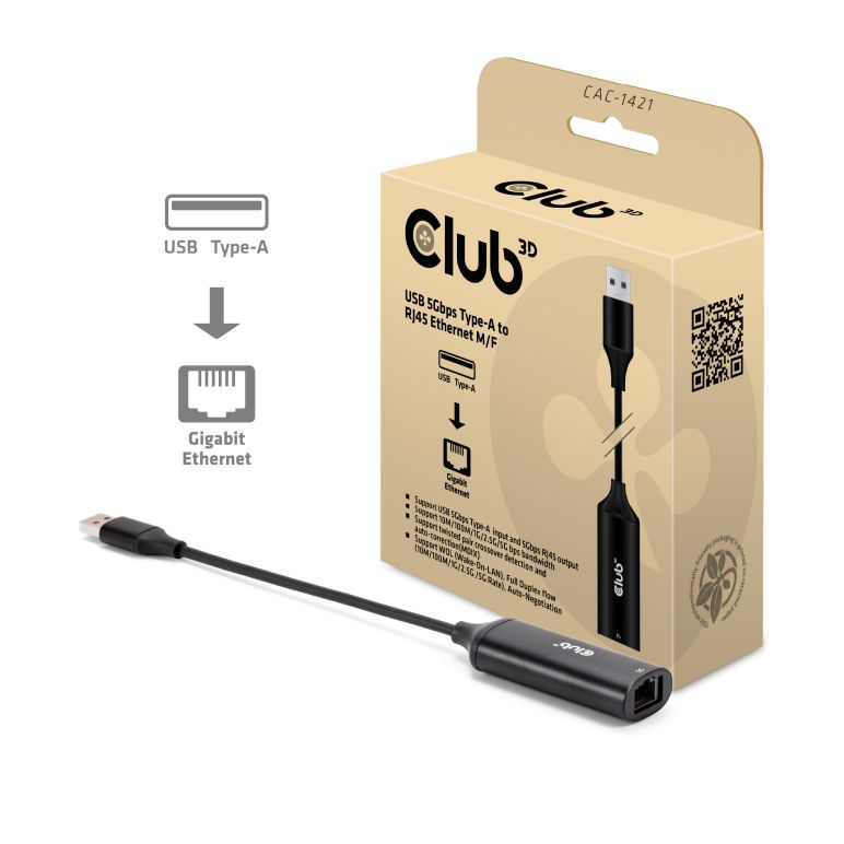 USB 5Gbps Typ-A auf RJ45 Ethernet M/F