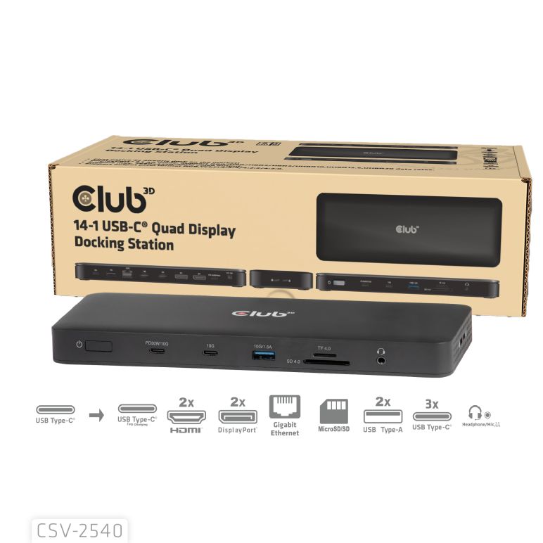 14-1 USB-C® Quad Display Docking Station 