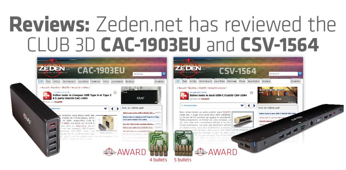 Reviews of the CLUB 3D CAC-1903EU and CSV-1564.